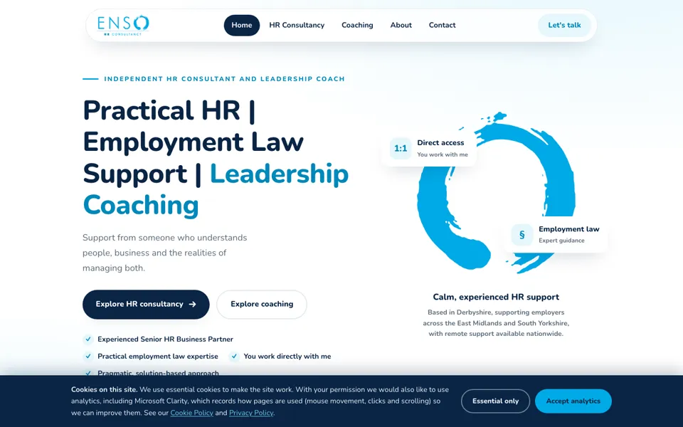 The Enso HR Consultancy website homepage