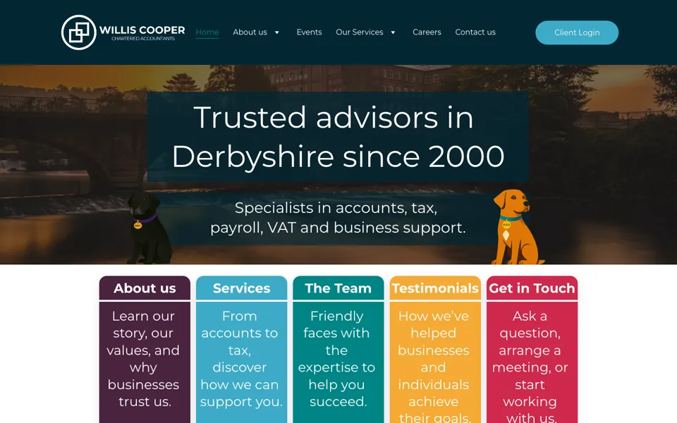 The Willis Cooper website homepage